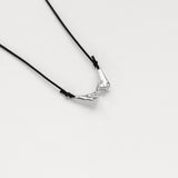 Pinky Promise Lucky Charm 2026 κολιέ ασημί με μαύρο κορδόνι