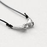 Pinky Promise Lucky Charm 2026 κολιέ ασημί με μαύρο κορδόνι