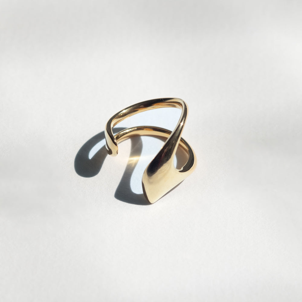 Aura ανοιχτό δαχτυλίδι κίτρινο χρυσό 14Κ