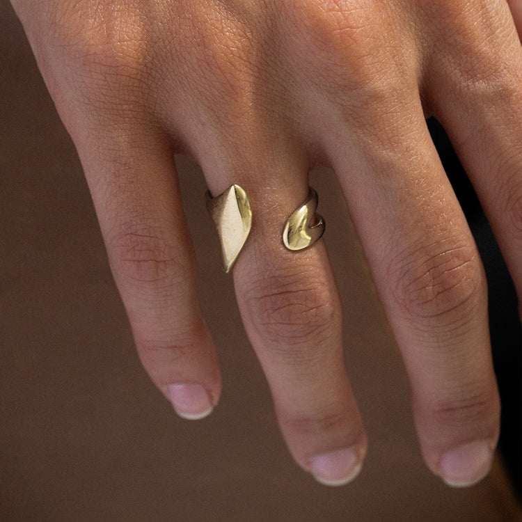 Aura ανοιχτό δαχτυλίδι κίτρινο χρυσό 14Κ