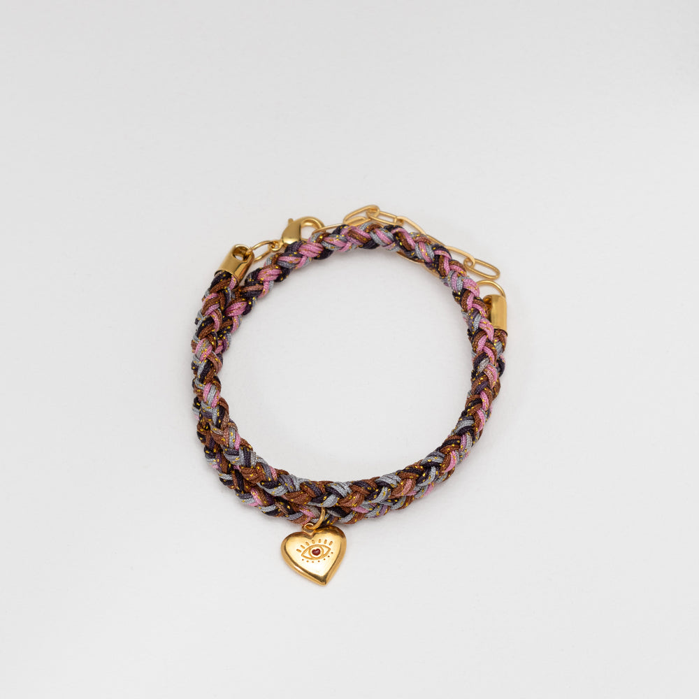 Prigipo x Deximi pink thread necklace gold