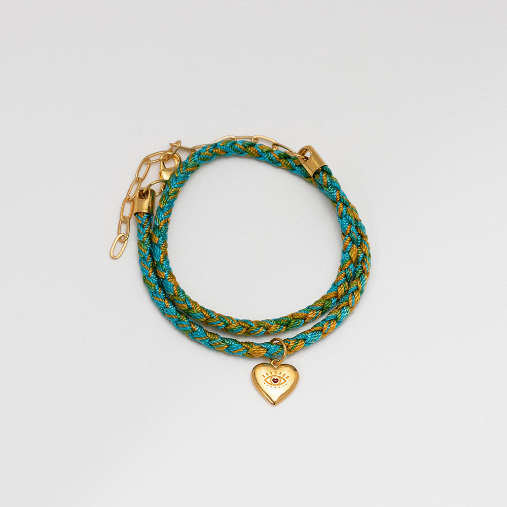 Prigipo x Deximi turquoise thread necklace gold