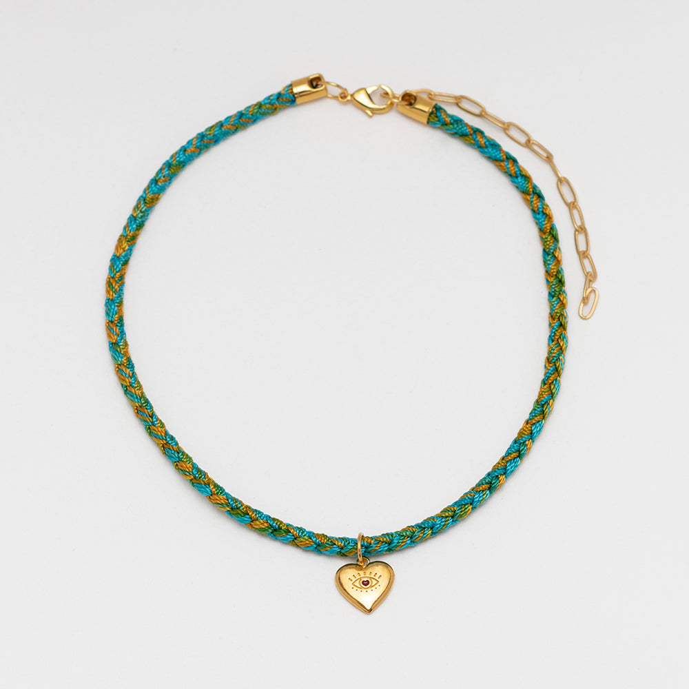 Prigipo x Deximi turquoise thread necklace gold