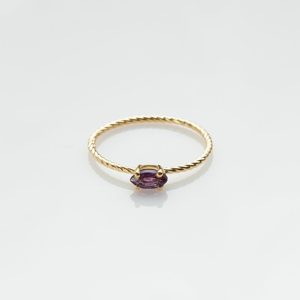 Fizzy rope amethyst δαχτυλίδι κίτρινο χρυσό 14Κ