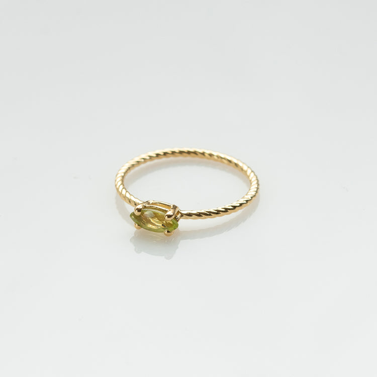Fizzy rope peridot δαχτυλίδι κίτρινο χρυσό 14Κ