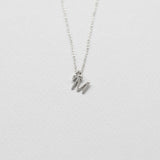 Initial κολιέ λευκό χρυσό 14Κ με διαμάντι