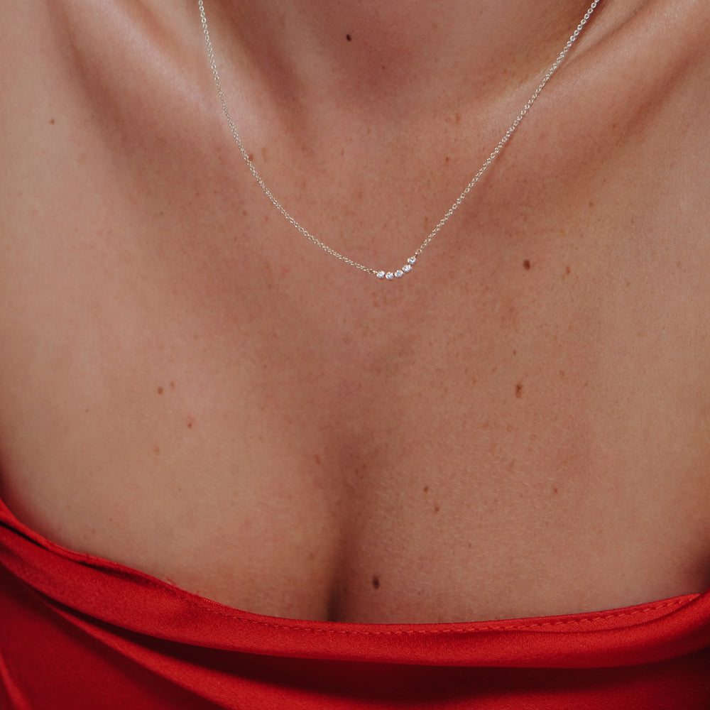 Astro quintet κολιέ λευκό χρυσό 14Κ