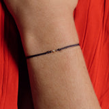 Astro single βραχιόλι με κλωστή κίτρινο χρυσό 14Κ