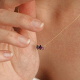 Fizzy amethyst & iolite κολιέ κίτρινο χρυσό 14Κ