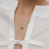 Fizzy blue topaz κολιέ κίτρινο χρυσό 14Κ