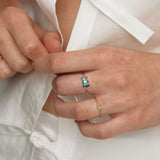 Fizzy blue topaz δαχτυλίδι κίτρινο χρυσό 14Κ