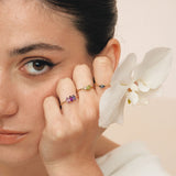 Fizzy rope blue topaz δαχτυλίδι κίτρινο χρυσό 14Κ