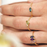 Fizzy rope blue topaz δαχτυλίδι κίτρινο χρυσό 14Κ