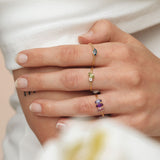 Fizzy peridot & white topaz δαχτυλίδι κίτρινο χρυσό 14Κ