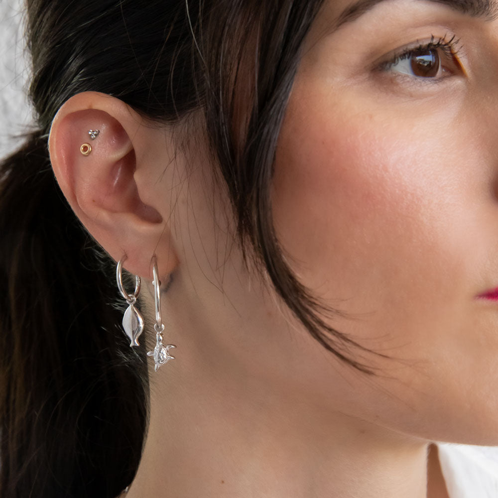 Tartaruga στοιχείο για κρίκο ασημί