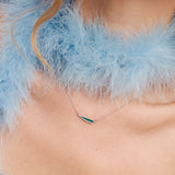 Palette Extended leaf κολιέ ασημί