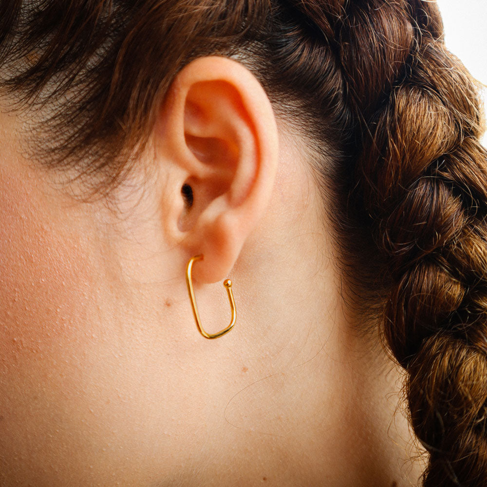 Charming Squares L σκουλαρίκια γυαλιστερά χρυσό