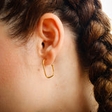 Charming Squares L σκουλαρίκια γυαλιστερά χρυσό