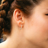 Charming Squares S σκουλαρίκια γυαλιστερά ασημί