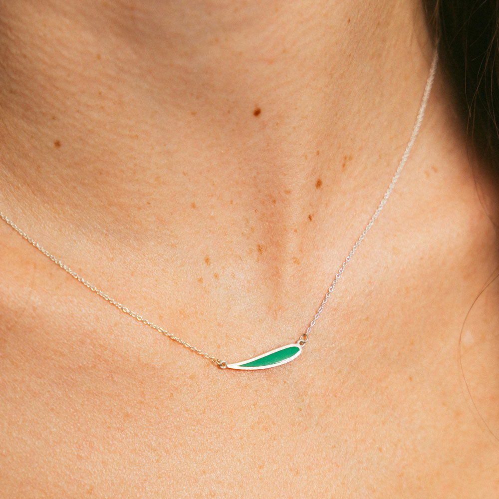 Palette Extended leaf κολιέ ασημί