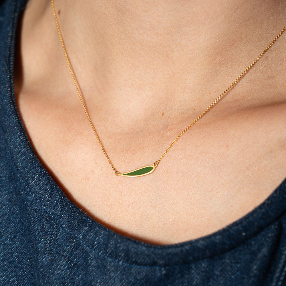 Palette Extended leaf necklace gold