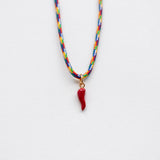 Cornicello κολιέ με κορδόνι χρυσό