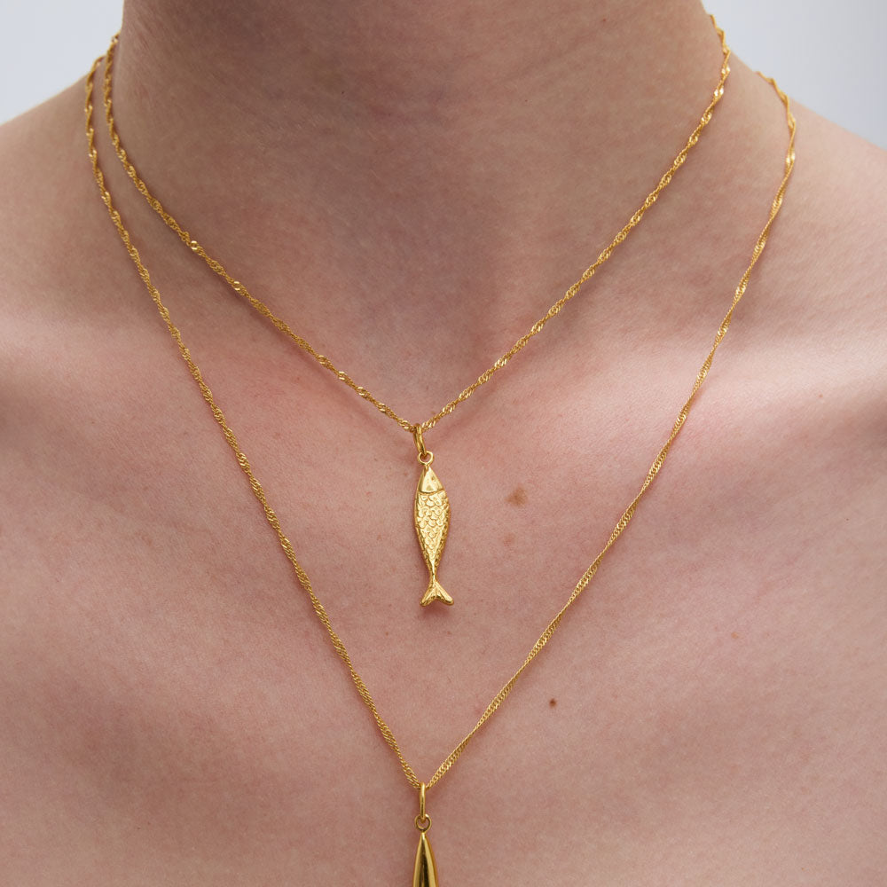 Diving barbouni στοιχείο για κολιέ χρυσό