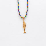 Diving barbouni κολιέ με κορδόνι χρυσό