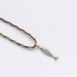 Diving barbouni κολιέ με κορδόνι ασημί