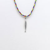 Diving sardela κολιέ με κορδόνι ασημί