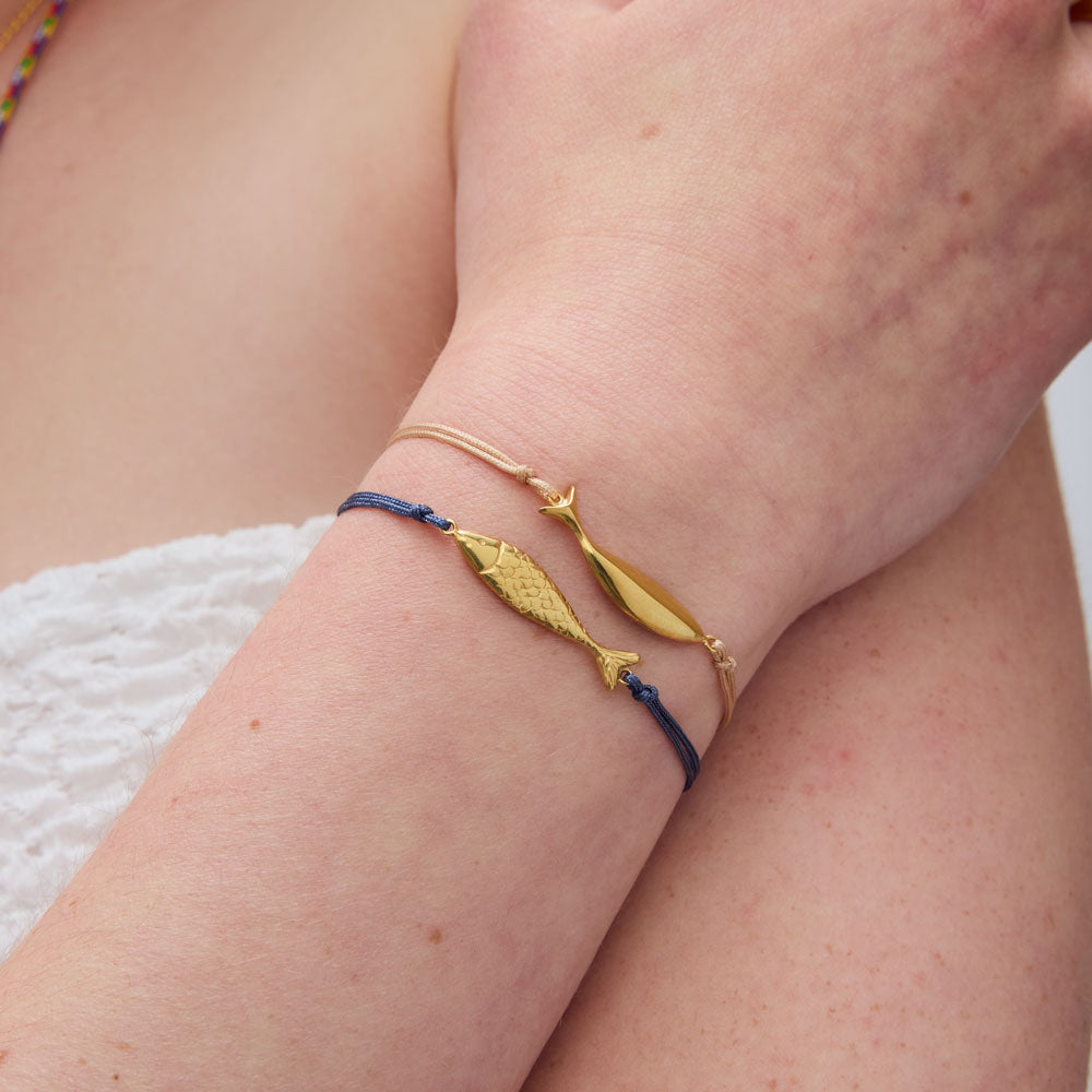 Diving tuna thread bracelet gold