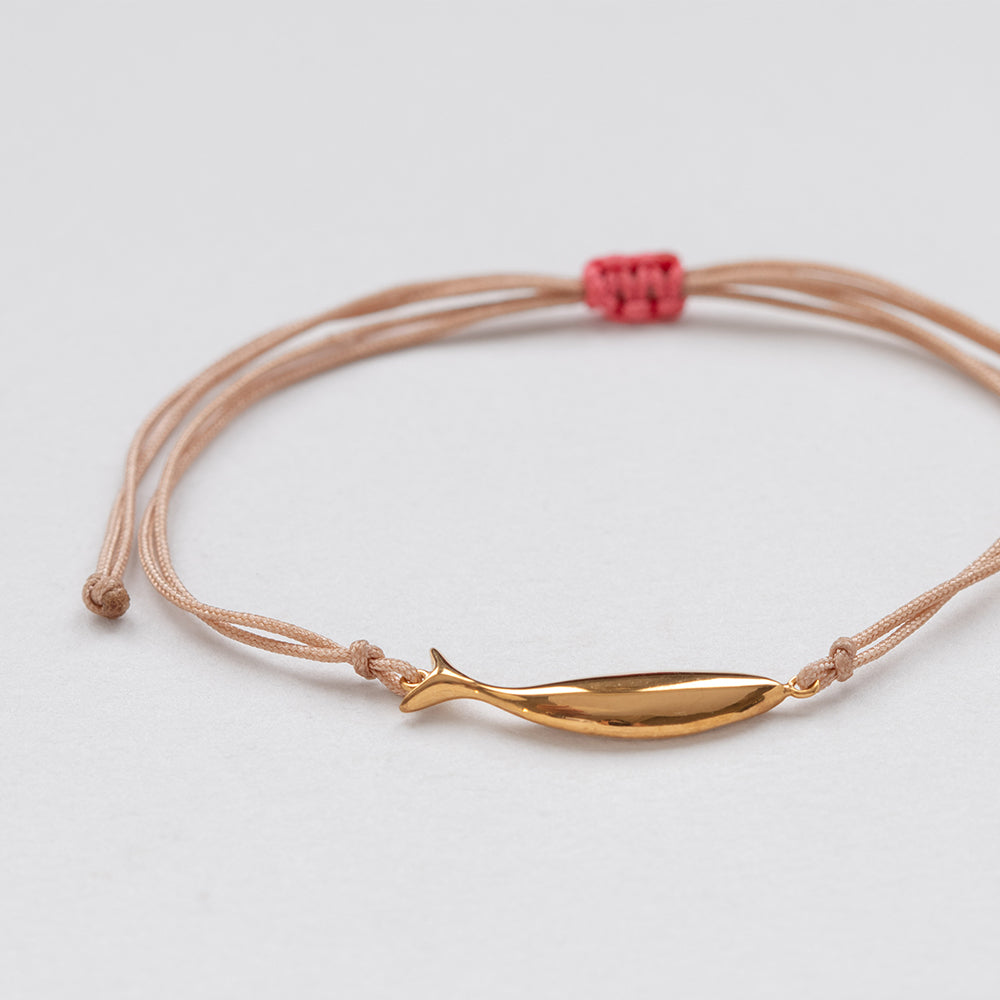 Diving tuna thread bracelet gold