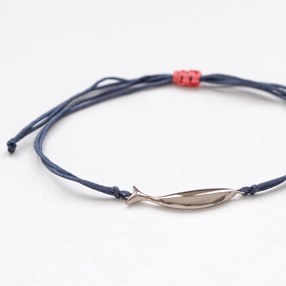 Diving tuna thread bracelet silver
