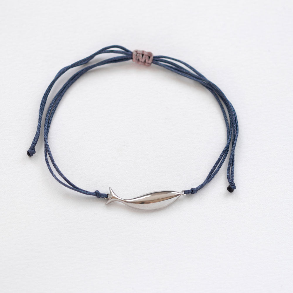 Diving tuna thread bracelet silver