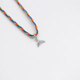 Mermaid κολιέ με κορδόνι ασημί