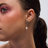 Surfing σκουλαρίκια με μαργαριτάρι ασημί