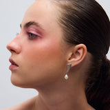 Surfing σκουλαρίκια με μαργαριτάρι ασημί