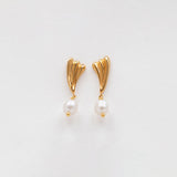 Surfing σκουλαρίκια με μαργαριτάρι χρυσό