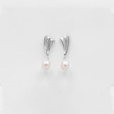 Surfing σκουλαρίκια με μαργαριτάρι ασημί