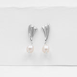 Surfing σκουλαρίκια με μαργαριτάρι ασημί