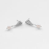 Surfing σκουλαρίκια με μαργαριτάρι ασημί