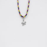 Tartaruga κολιέ με κορδόνι ασημί