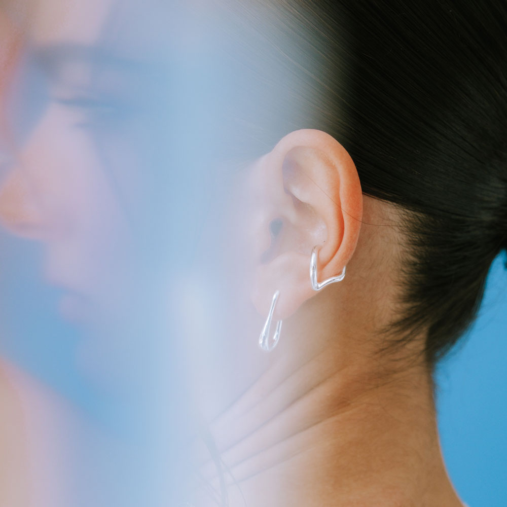 Wave Flicker cuff ασημί