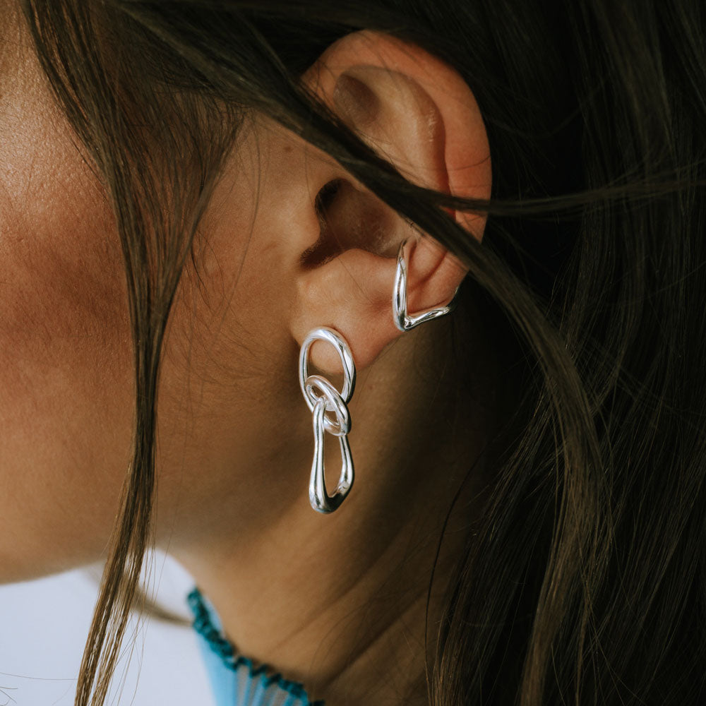 Wave Flicker cuff ασημί