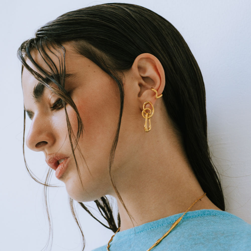 Wave Flicker cuff χρυσό