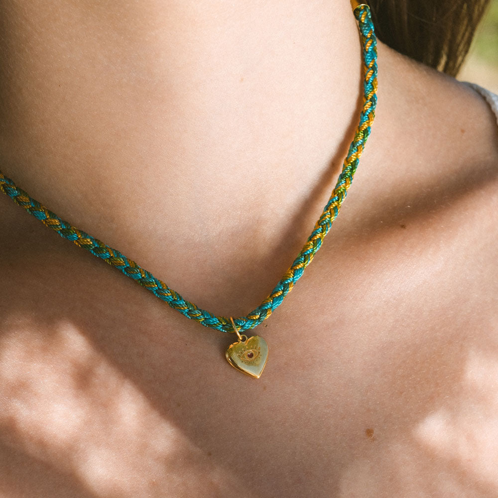 Prigipo x Deximi turquoise thread necklace gold