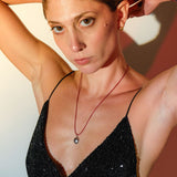 "Ζησ'το στο FULL" κολιέ με μπορντώ κορδόνι ασημί