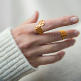 Aye διπλό δαχτυλίδι χρυσό