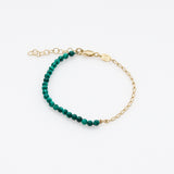 Half & Half malachite βραχιόλι κίτρινο χρυσό 14Κ