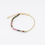 Half & Half tourmaline βραχιόλι κίτρινο χρυσό 14Κ